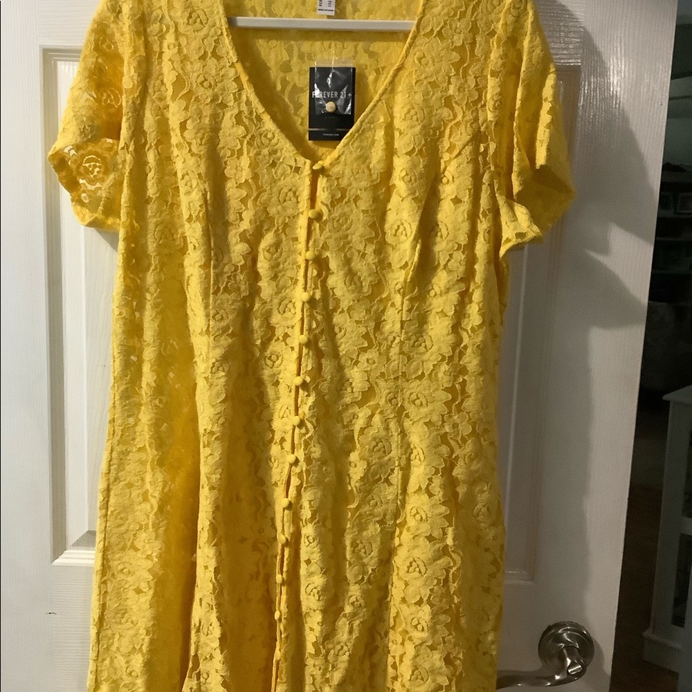 Yellow/gold Forever 21 Plus dress
